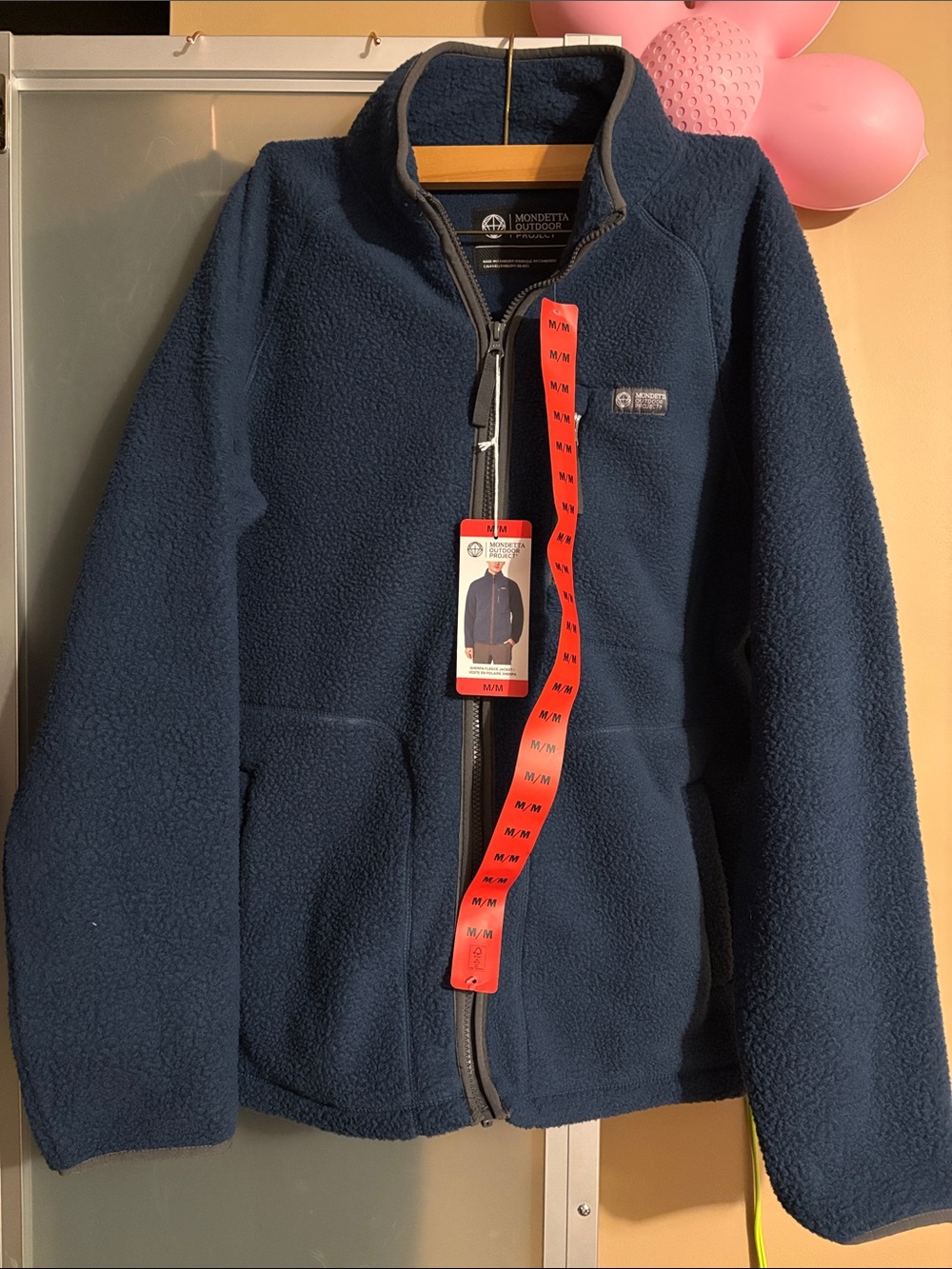 BNWT Mondetta Mens Navy Sherpa Fleece Zip Jacket